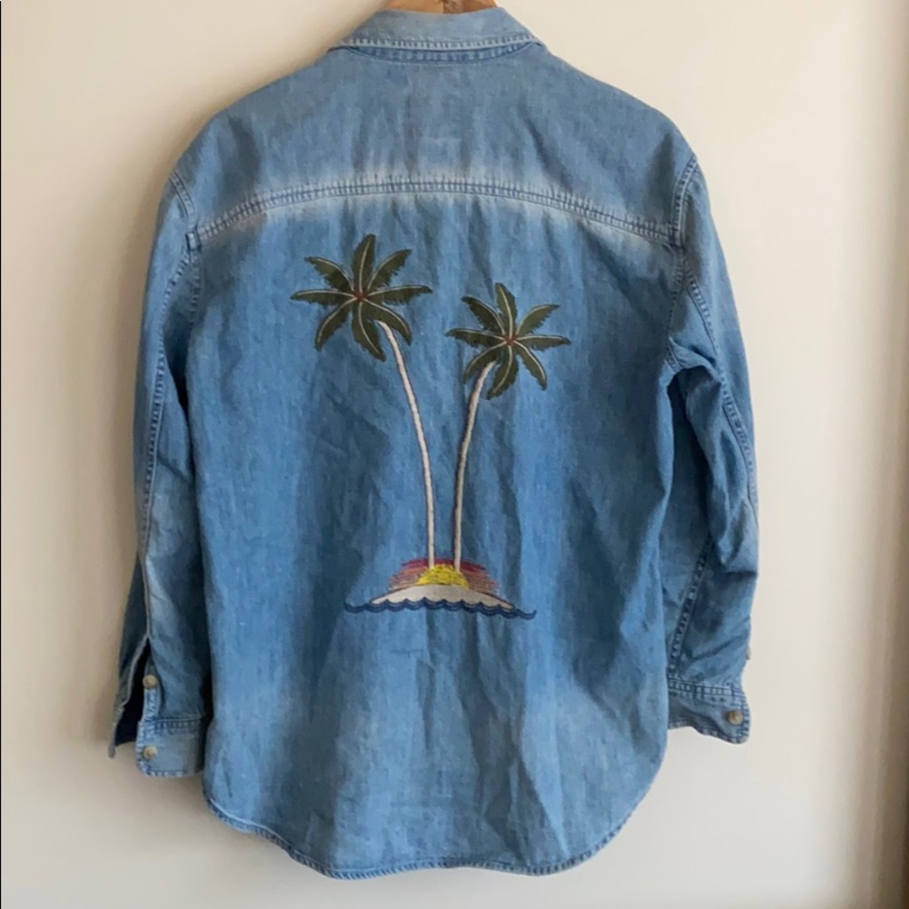 ADORABLE oversized denim beach jacket!